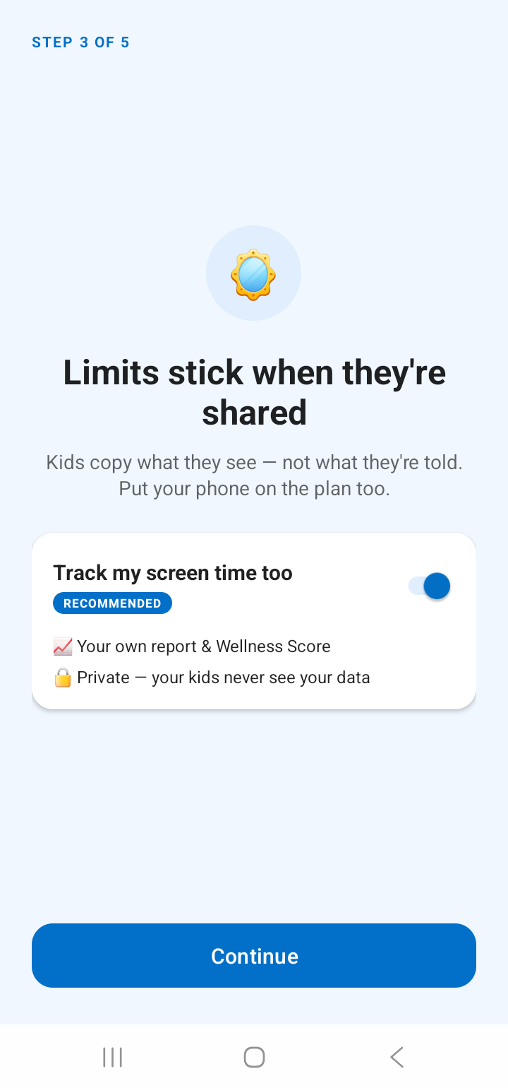 Track my screen time too toggle on the Limits stick when they're shared screen